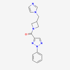 molecular formula C16H16N6O B12277842 4-{3-[(1H-imidazol-1-yl)methyl]azetidine-1-carbonyl}-2-phenyl-2H-1,2,3-triazole 