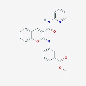 ethyl 3-{[(2Z)-3-(pyridin-2-ylcarbamoyl)-2H-chromen-2-ylidene]amino}benzoate