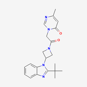 3-{2-[3-(2-tert-butyl-1H-1,3-benzodiazol-1-yl)azetidin-1-yl]-2-oxoethyl}-6-methyl-3,4-dihydropyrimidin-4-one