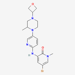 molecular formula C19H24BrN5O2 B12277876 (R)-5-Bromo-1-methyl-3-[[5-[2-methyl-4-(3-oxetanyl)-1-piperazinyl]-2-pyridyl]amino]pyridin-2(1H)-one 