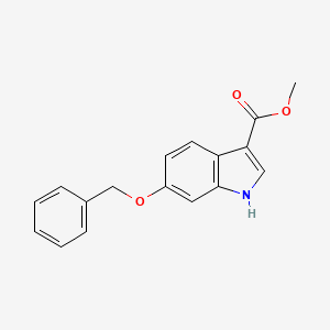 molecular formula C17H15NO3 B12277948 1H-Indole-3-carboxylic acid, 6-(phenylmethoxy)-, methyl ester 