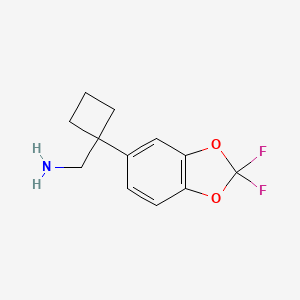 molecular formula C12H13F2NO2 B12277958 1-(2,2-Difluoro-1,3-benzodioxol-5-yl)cyclobutanemethanamine 