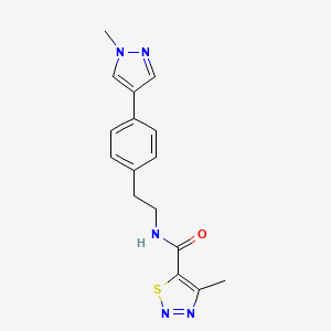 molecular formula C16H17N5OS B12277972 4-methyl-N-{2-[4-(1-methyl-1H-pyrazol-4-yl)phenyl]ethyl}-1,2,3-thiadiazole-5-carboxamide 