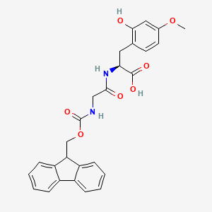 molecular formula C27H26N2O7 B12277975 Fmoc-Gly-N(Hmb)-Gly-OH 