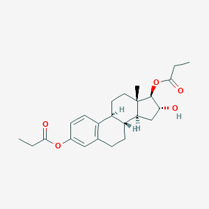 molecular formula C24H32O5 B012278 [(8R,9S,13S,14S,16R,17R)-16-hydroxy-13-methyl-3-propanoyloxy-6,7,8,9,11,12,14,15,16,17-decahydrocyclopenta[a]phenanthren-17-yl] propanoate CAS No. 104202-88-2