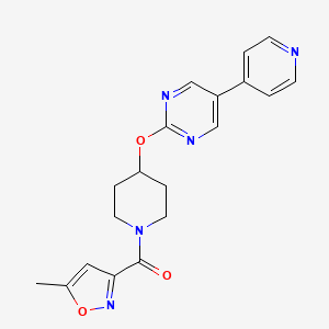 molecular formula C19H19N5O3 B12278004 2-{[1-(5-Methyl-1,2-oxazole-3-carbonyl)piperidin-4-yl]oxy}-5-(pyridin-4-yl)pyrimidine 