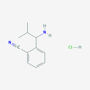 molecular formula C11H15ClN2 B12278018 2-(1-Amino-2-methylpropyl)benzonitrile;hydrochloride 