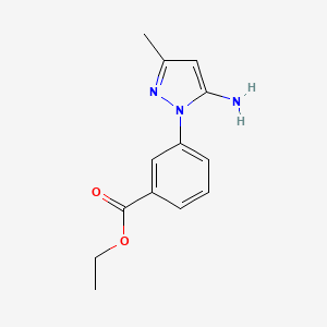 Ethyl 3-(5-amino-3-methyl-1H-pyrazol-1-YL)benzoate