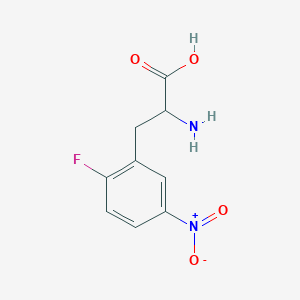 molecular formula C9H9FN2O4 B12278036 2-Fluoro-5-nitro-DL-phenylalanine 