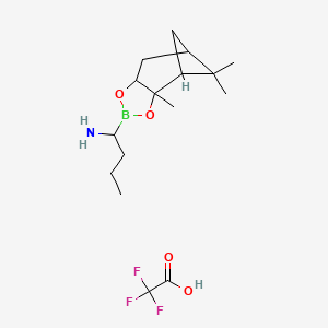 molecular formula C16H27BF3NO4 B12278042 2,2,2-Trifluoroacetic acid;1-(2,9,9-trimethyl-3,5-dioxa-4-boratricyclo[6.1.1.02,6]decan-4-yl)butan-1-amine 