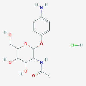 molecular formula C14H21ClN2O6 B12278065 N-[(2R,3R,4R,5R,6R)-2-(4-Aminophenoxy)-4,5-dihydroxy-6-(hydroxymethyl)oxan-3-YL]acetamide hydrochloride 