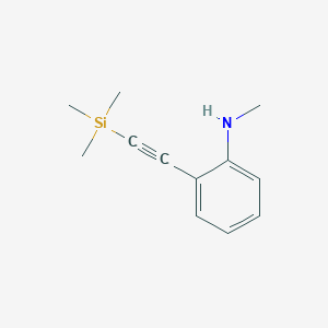 molecular formula C12H17NSi B12278101 N-methyl-2-[(trimethylsilyl)ethynyl]aniline 