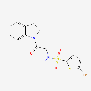 molecular formula C15H15BrN2O3S2 B1227811 5-溴-N-[2-(2,3-二氢吲哚-1-基)-2-氧代乙基]-N-甲基-2-噻吩磺酰胺 
