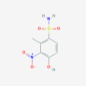 molecular formula C7H8N2O5S B12278125 4-Hydroxy-2-methyl-3-nitrobenzenesulfonamide 