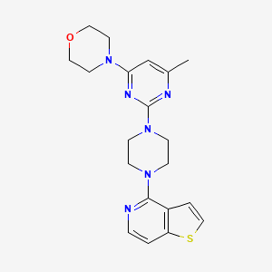 molecular formula C20H24N6OS B12278152 4-[6-Methyl-2-(4-{thieno[3,2-c]pyridin-4-yl}piperazin-1-yl)pyrimidin-4-yl]morpholine 