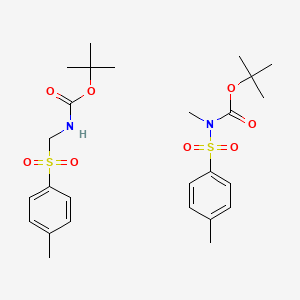 molecular formula C26H38N2O8S2 B12278183 tert-butyl N-methyl-N-(4-methylphenyl)sulfonylcarbamate;tert-butyl N-[(4-methylphenyl)sulfonylmethyl]carbamate 