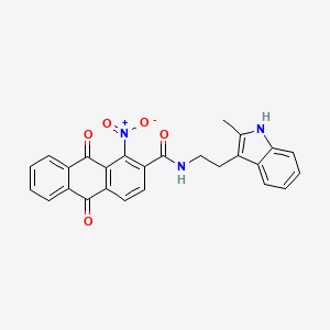 molecular formula C26H19N3O5 B1227820 N-[2-(2-甲基-1H-吲哚-3-基)乙基]-1-硝基-9,10-二氧代-2-蒽甲酰胺 