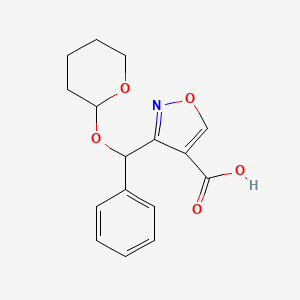 molecular formula C16H17NO5 B12278200 3-[Phenyl[(2-tetrahydropyranyl)oxy]methyl]isoxazole-4-carboxylic Acid 