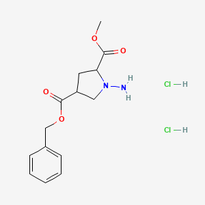 molecular formula C14H20Cl2N2O4 B12278218 (2S,4S)-4-CBZ-aminopyrrolidine-2-carboxylic acid methyl ester di hydrochloride 