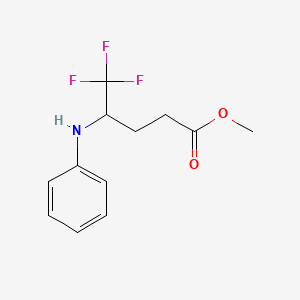 molecular formula C12H14F3NO2 B12278246 Methyl 5,5,5-trifluoro-4-(phenylamino)pentanoate 