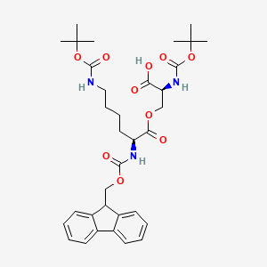 molecular formula C34H45N3O10 B12278321 Boc-Ser(Fmoc-Lys(Boc))-OH 