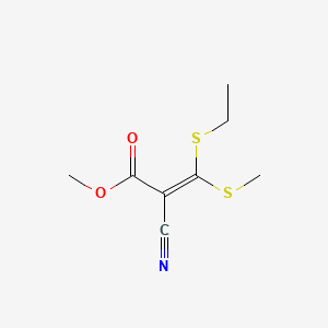 molecular formula C8H11NO2S2 B1227833 2-Cyano-3-(ethylthio-3-methylthio)-2-propenoic acid methyl ester CAS No. 121635-47-0