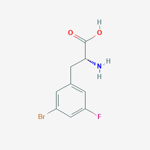 molecular formula C9H9BrFNO2 B12278365 3-Bromo-5-fluoro-D-phenylalanine 