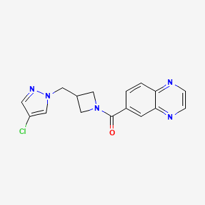 6-{3-[(4-chloro-1H-pyrazol-1-yl)methyl]azetidine-1-carbonyl}quinoxaline