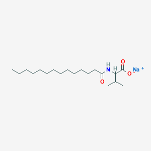 molecular formula C19H36NNaO3 B12278414 L-Valine,N-(1-oxotetradecyl)-, monosodium salt (9CI) 