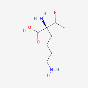 molecular formula C7H14F2N2O2 B1227843 (S)-2-(Difluoromethyl)-2,6-diaminohexanoic acid 