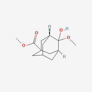 molecular formula C13H20O4 B12278432 4-Hydroxy-4-methoxy-3-adamantane-1-carboxylic methyl ester 