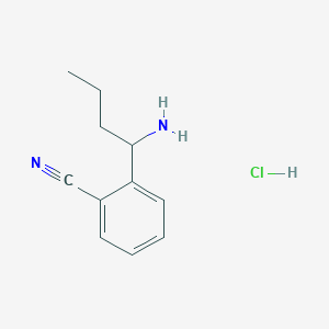 molecular formula C11H15ClN2 B12278441 2-(1-Aminobutyl)benzonitrile;hydrochloride 