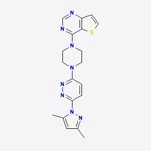 3-(3,5-dimethyl-1H-pyrazol-1-yl)-6-(4-{thieno[3,2-d]pyrimidin-4-yl}piperazin-1-yl)pyridazine