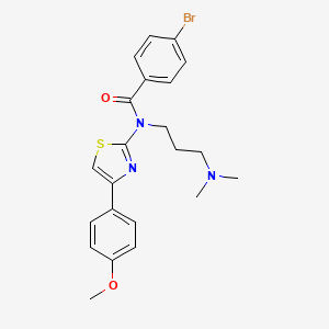molecular formula C22H24BrN3O2S B1227845 4-bromo-N-[3-(dimethylamino)propyl]-N-[4-(4-methoxyphenyl)-2-thiazolyl]benzamide 