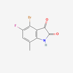 molecular formula C9H5BrFNO2 B12278467 4-Bromo-5-fluoro-7-methylindoline-2,3-dione 