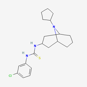molecular formula C20H28ClN3S B1227847 1-(3-Chlorophenyl)-3-(9-cyclopentyl-9-azabicyclo[3.3.1]nonan-3-yl)thiourea 