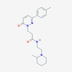 molecular formula C22H30N4O2 B1227848 3-[3-(4-methylphenyl)-6-oxo-1-pyridazinyl]-N-[2-(2-methyl-1-piperidinyl)ethyl]propanamide 