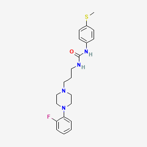 molecular formula C21H27FN4OS B1227850 1-[3-[4-(2-Fluorophenyl)-1-piperazinyl]propyl]-3-[4-(methylthio)phenyl]urea 