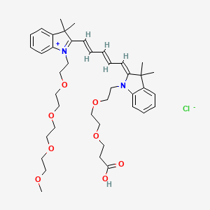 3-[2-[2-[(2Z)-2-[(2E,4E)-5-[1-[2-[2-[2-(2-methoxyethoxy)ethoxy]ethoxy]ethyl]-3,3-dimethylindol-1-ium-2-yl]penta-2,4-dienylidene]-3,3-dimethylindol-1-yl]ethoxy]ethoxy]propanoic acid;chloride