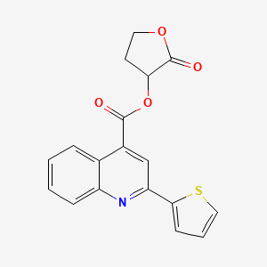 molecular formula C18H13NO4S B1227855 2-Thiophen-2-yl-4-quinolinecarboxylic acid (2-oxo-3-oxolanyl) ester 