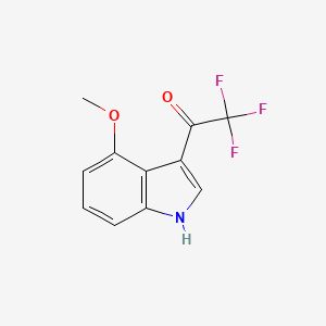 molecular formula C11H8F3NO2 B12278550 2,2,2-Trifluoro-1-(4-methoxy-3-indolyl)ethanone 