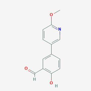 molecular formula C13H11NO3 B12278555 2-Hydroxy-5-(4'-methoxyphenyl)benzaldehyde 