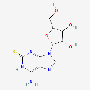 molecular formula C10H13N5O4S B1227858 6-amino-9-((2R,3R,4S,5R)-3,4-dihydroxy-5-(hydroxymethyl)tetrahydrofuran-2-yl)-3,9-dihydro-2H-purine-2-thione 
