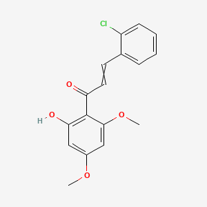 molecular formula C17H15ClO4 B1227859 3-(2-Chlorophenyl)-1-(2'-hydroxy-4',6'-dimethoxyphenyl)prop-2-en-1-one 