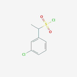 molecular formula C8H8Cl2O2S B12278596 1-(3-Chlorophenyl)ethane-1-sulfonyl chloride 