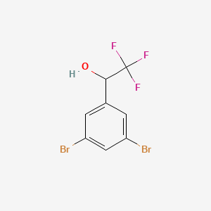 molecular formula C8H5Br2F3O B12278619 3,5-Dibromo-alpha-(trifluoromethyl)benzyl Alcohol 