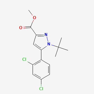 molecular formula C15H16Cl2N2O2 B12278639 Methyl 1-(tert-Butyl)-5-(2,4-dichlorophenyl)pyrazole-3-carboxylate 