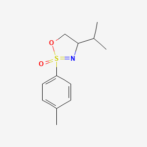 molecular formula C12H17NO2S B12278665 (2R,4R)-(+)-4,5-Dihydro-4-isopropyl-2-(p-tolyl)-1,2lambda4,3-oxathiazole 2-oxide 