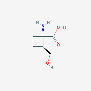 molecular formula C6H11NO3 B12278676 (1S,2S)-1-Amino-2-(hydroxymethyl)cyclobutanecarboxylic acid 