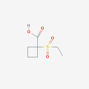 molecular formula C7H12O4S B12278738 1-(Ethanesulfonyl)cyclobutane-1-carboxylic acid 